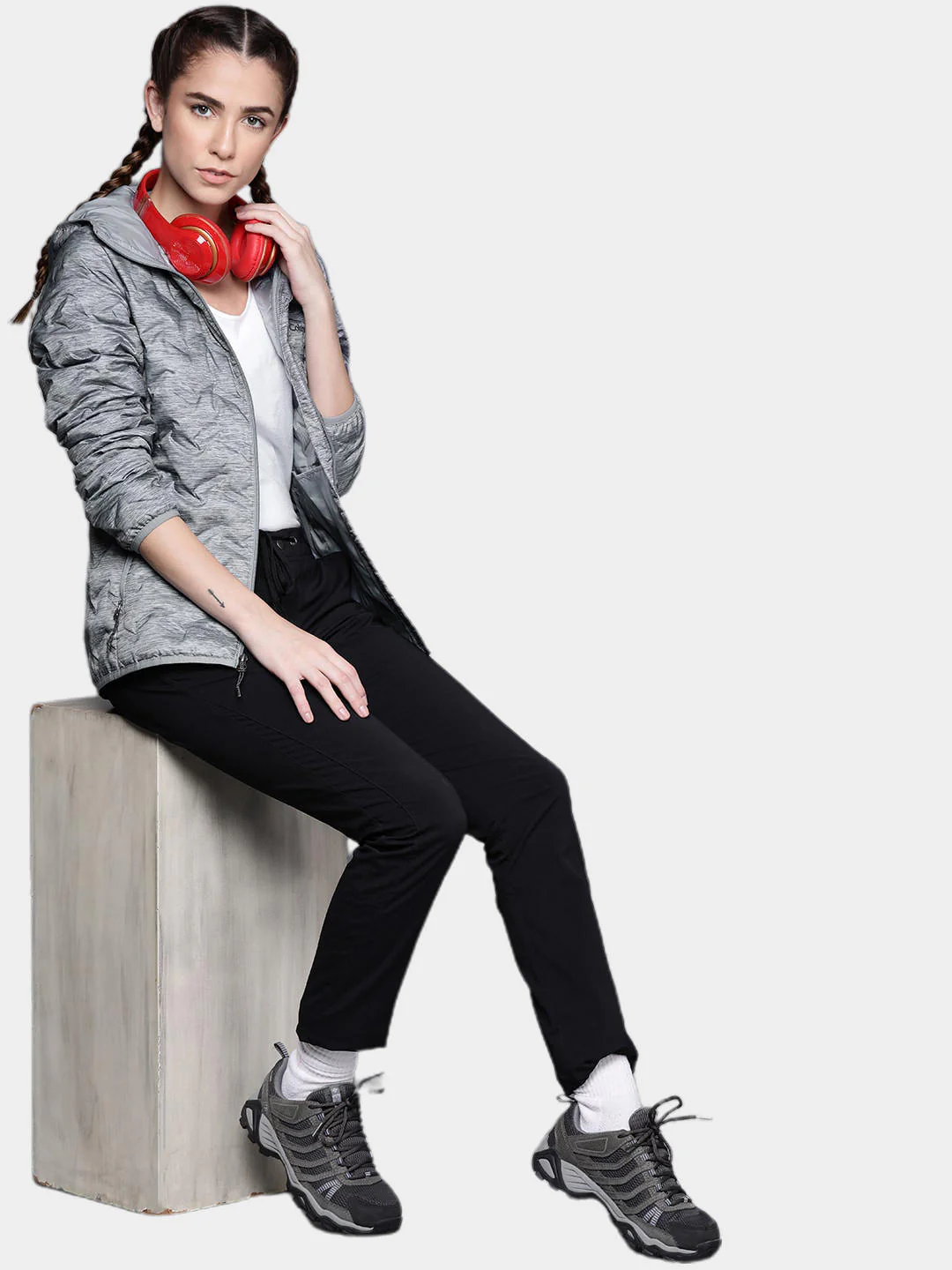 Columbia Women Grey Delta Ridge Down Hooded Jacket - Image 9