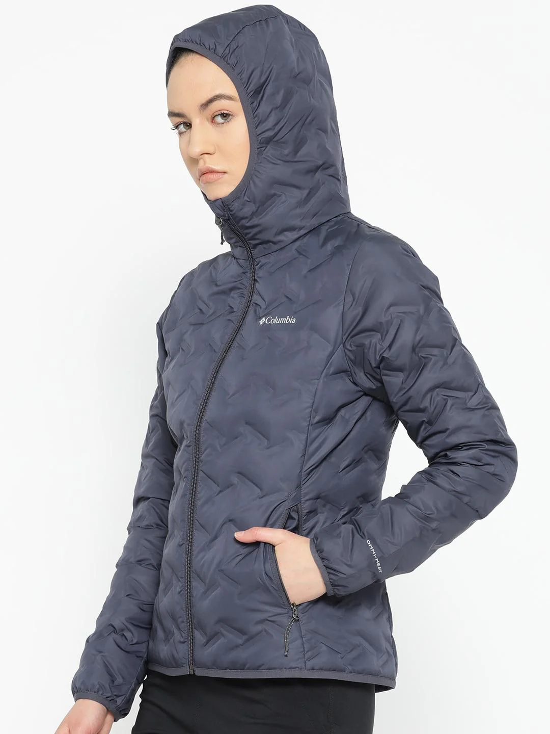 Columbia Women Blue Delta Ridge Down Hooded Jacket - Image 3