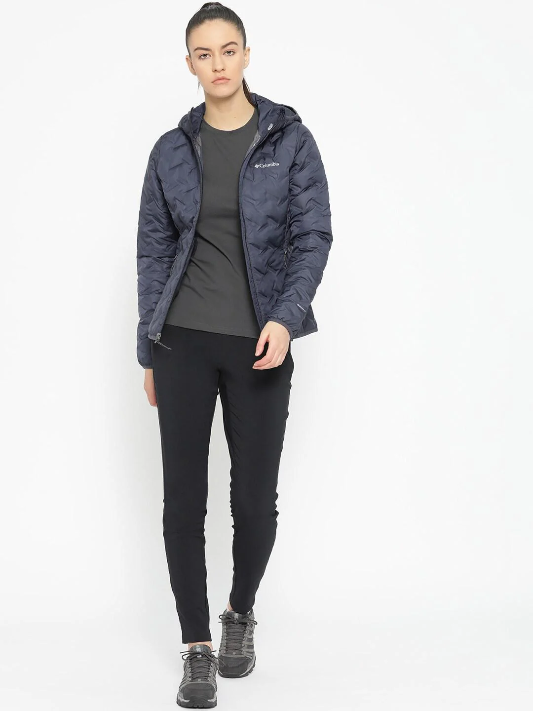 Columbia Women Blue Delta Ridge Down Hooded Jacket - Image 4