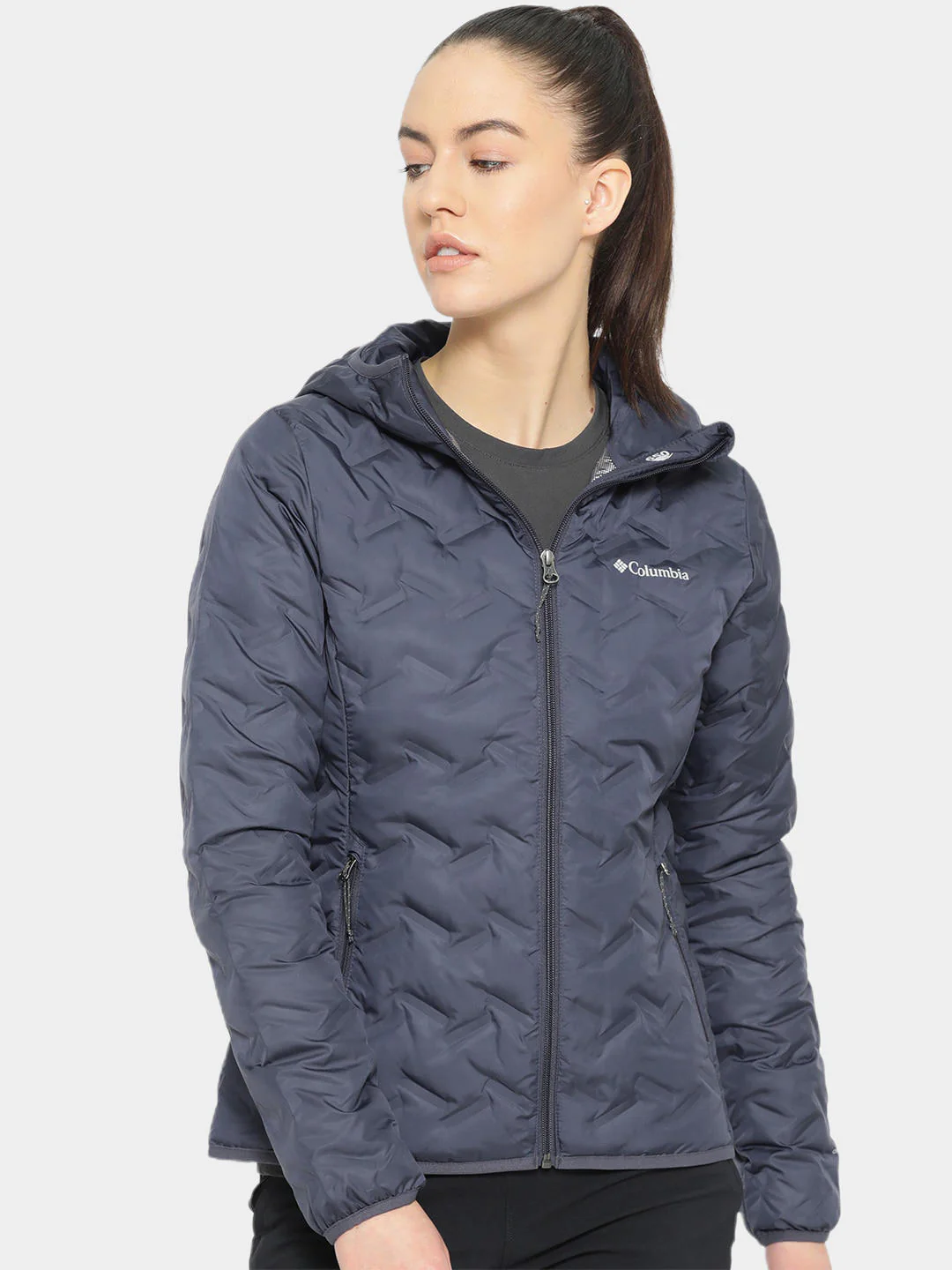 Columbia Women Blue Delta Ridge Down Hooded Jacket - Image 8