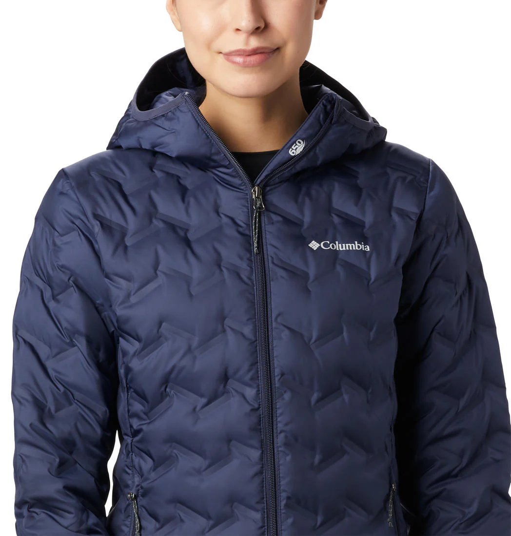 Columbia Women Navy Blue Delta Ridge Down Hooded Jacket - Image 2