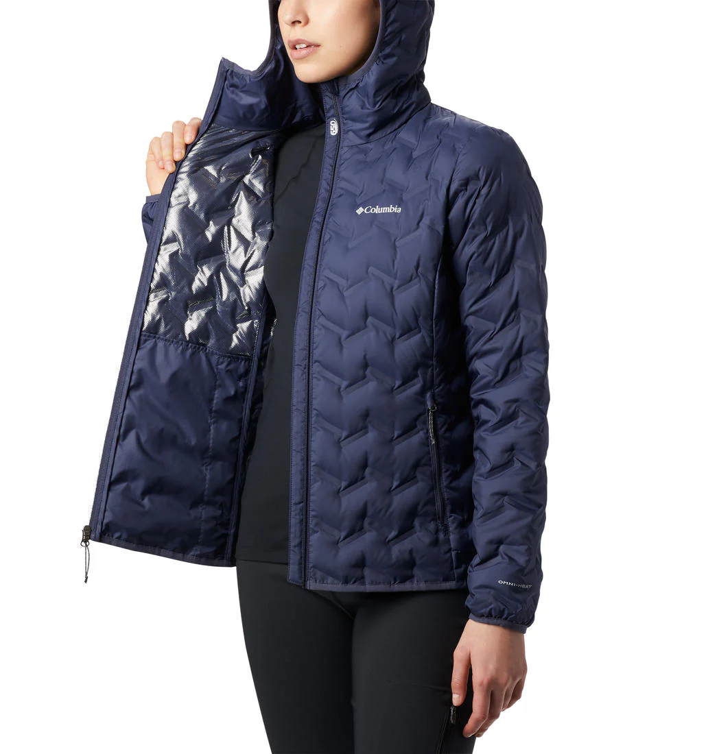 Columbia Women Navy Blue Delta Ridge Down Hooded Jacket - Image 3