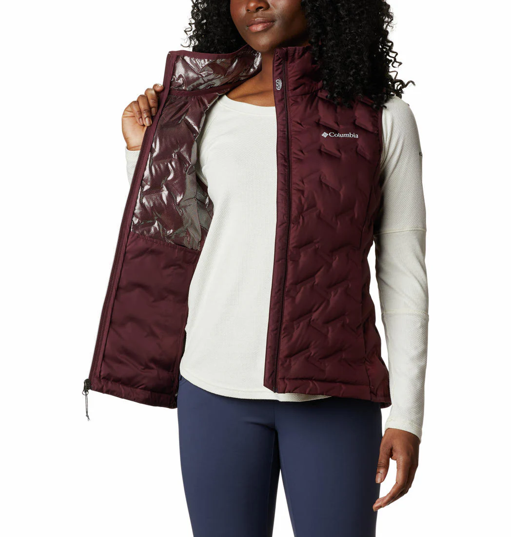 Columbia Women Maroon Delta Ridge Down Vest - Image 3