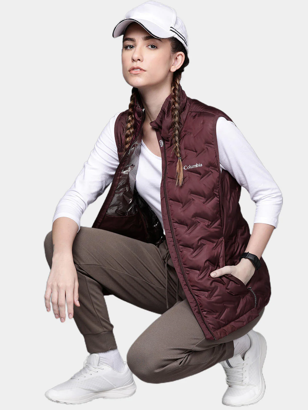 Columbia Women Maroon Delta Ridge Down Vest - Image 9