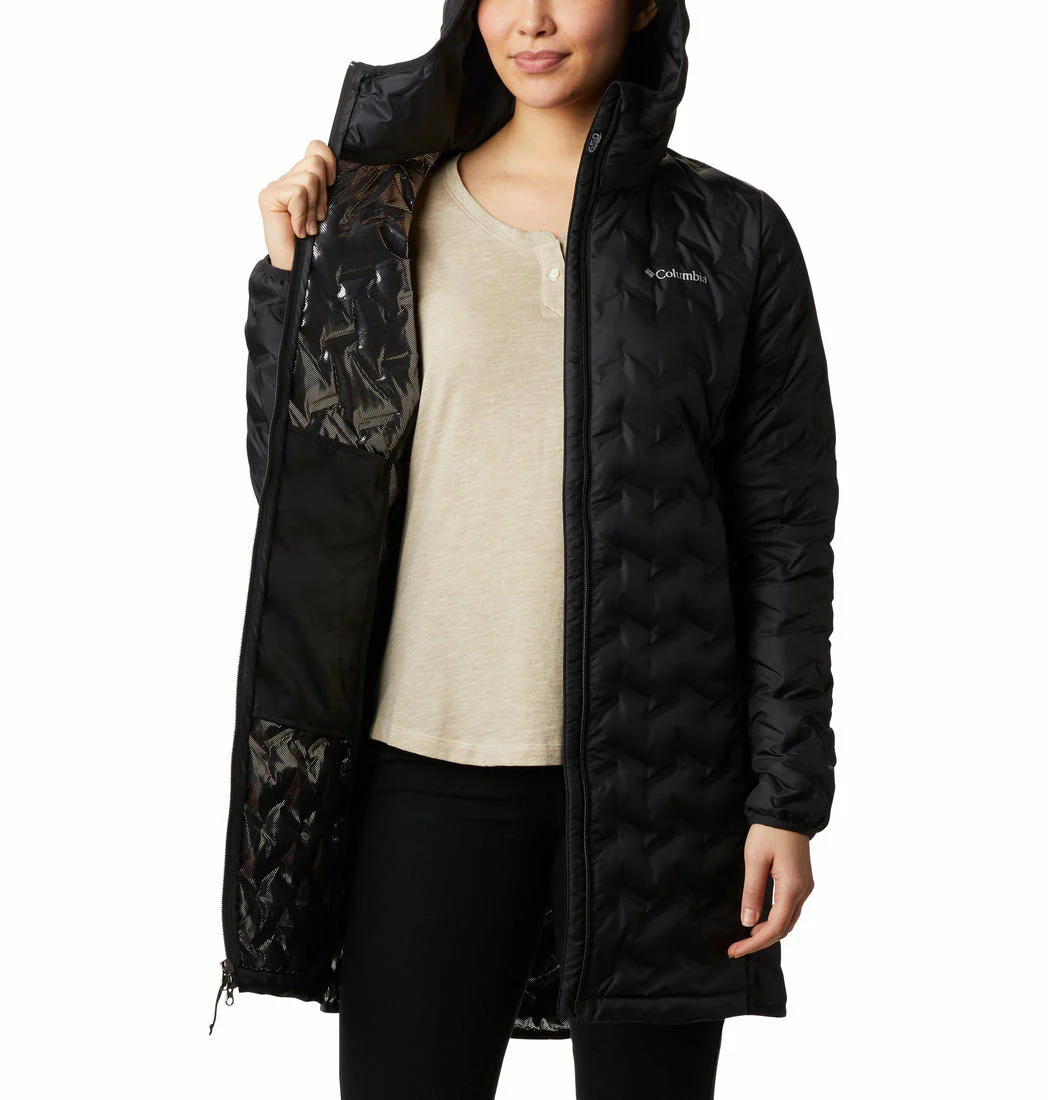 Columbia Women Black Delta Ridge Long Down Jacket - Image 2