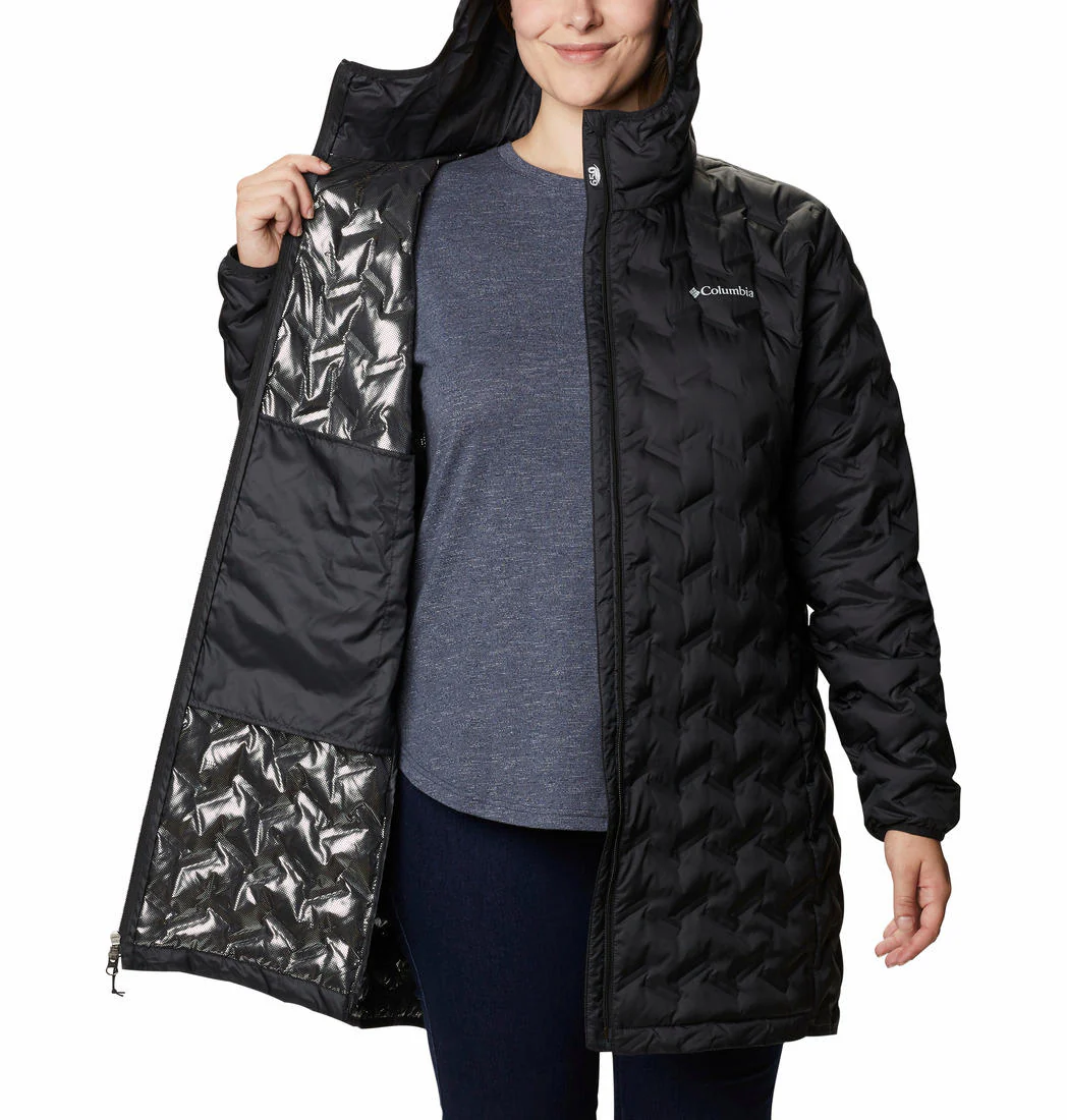 Columbia Women Black Delta Ridge Long Down Jacket - Image 4