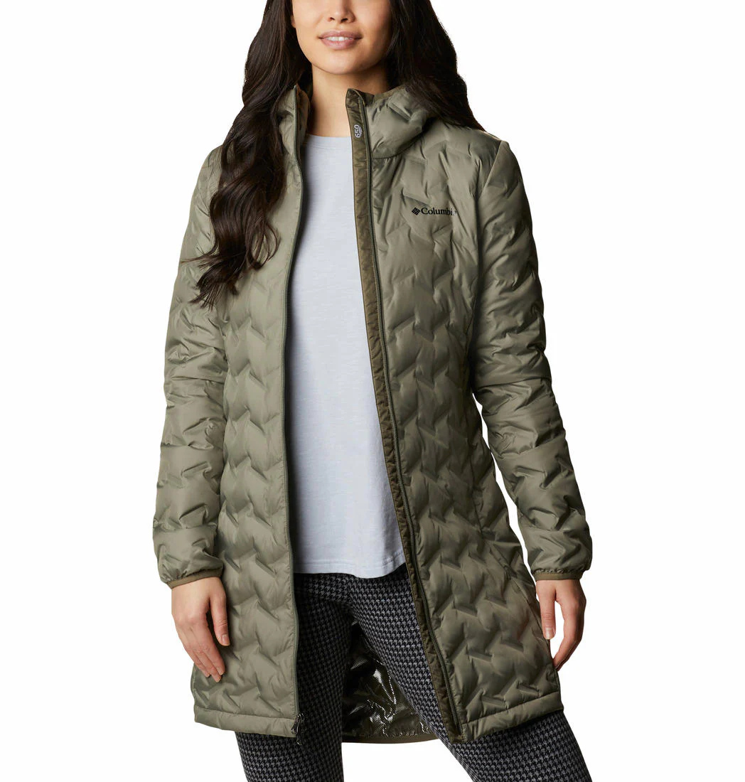 Columbia Women Green Delta Ridge Long Down Jacket