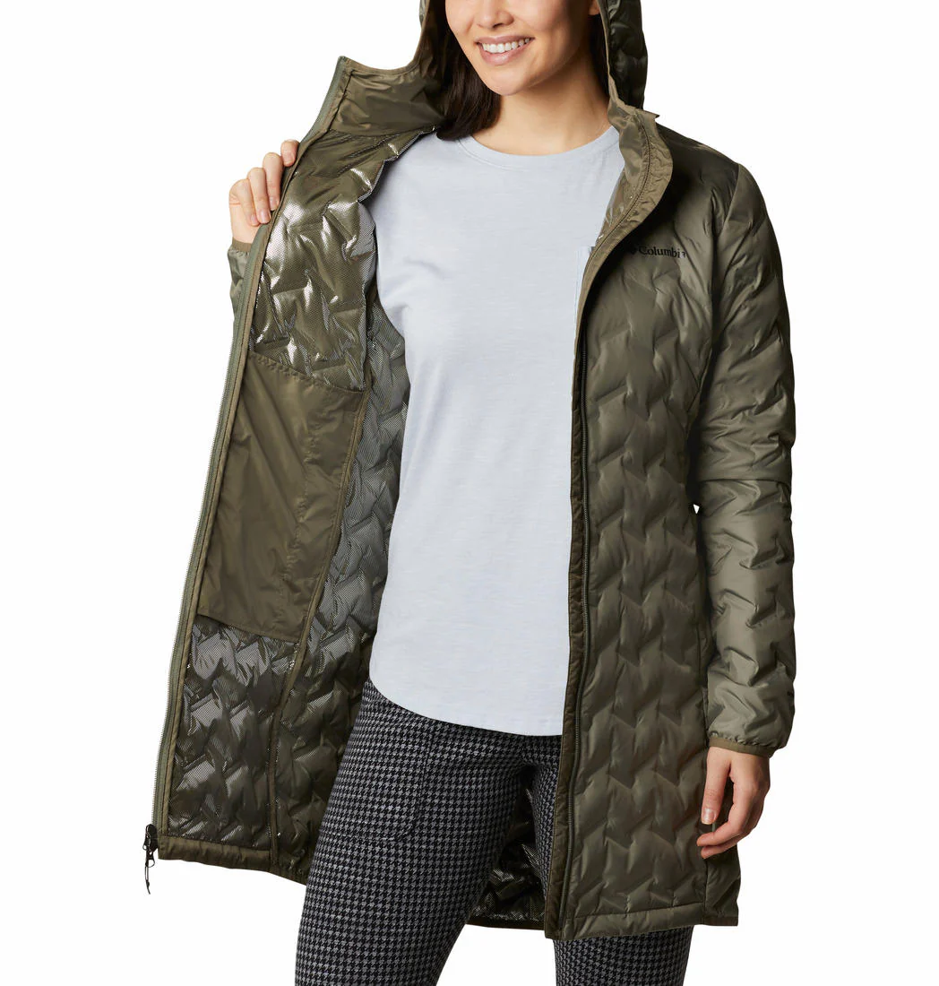 Columbia Women Green Delta Ridge Long Down Jacket - Image 3