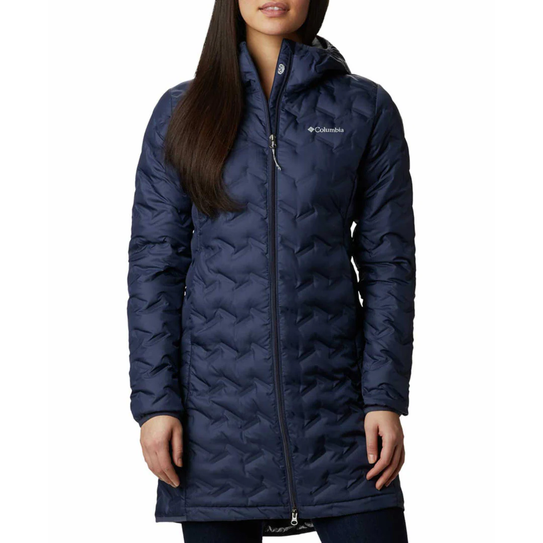 Columbia Women Blue Delta Ridge Long Down Jacket