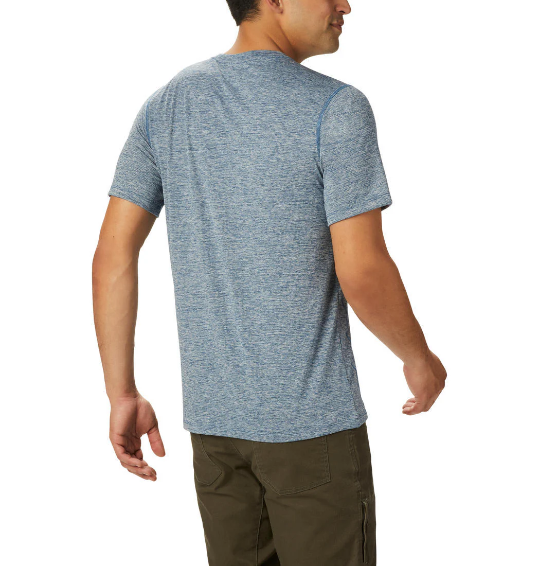 Columbia Men Blue Deschutes Runner Short Sleeve Shirt - Image 4