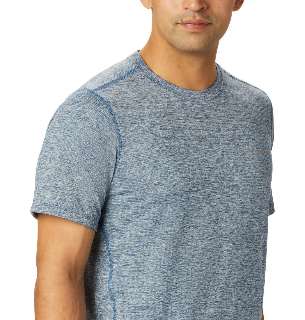 Columbia Men Blue Deschutes Runner Short Sleeve Shirt - Image 5