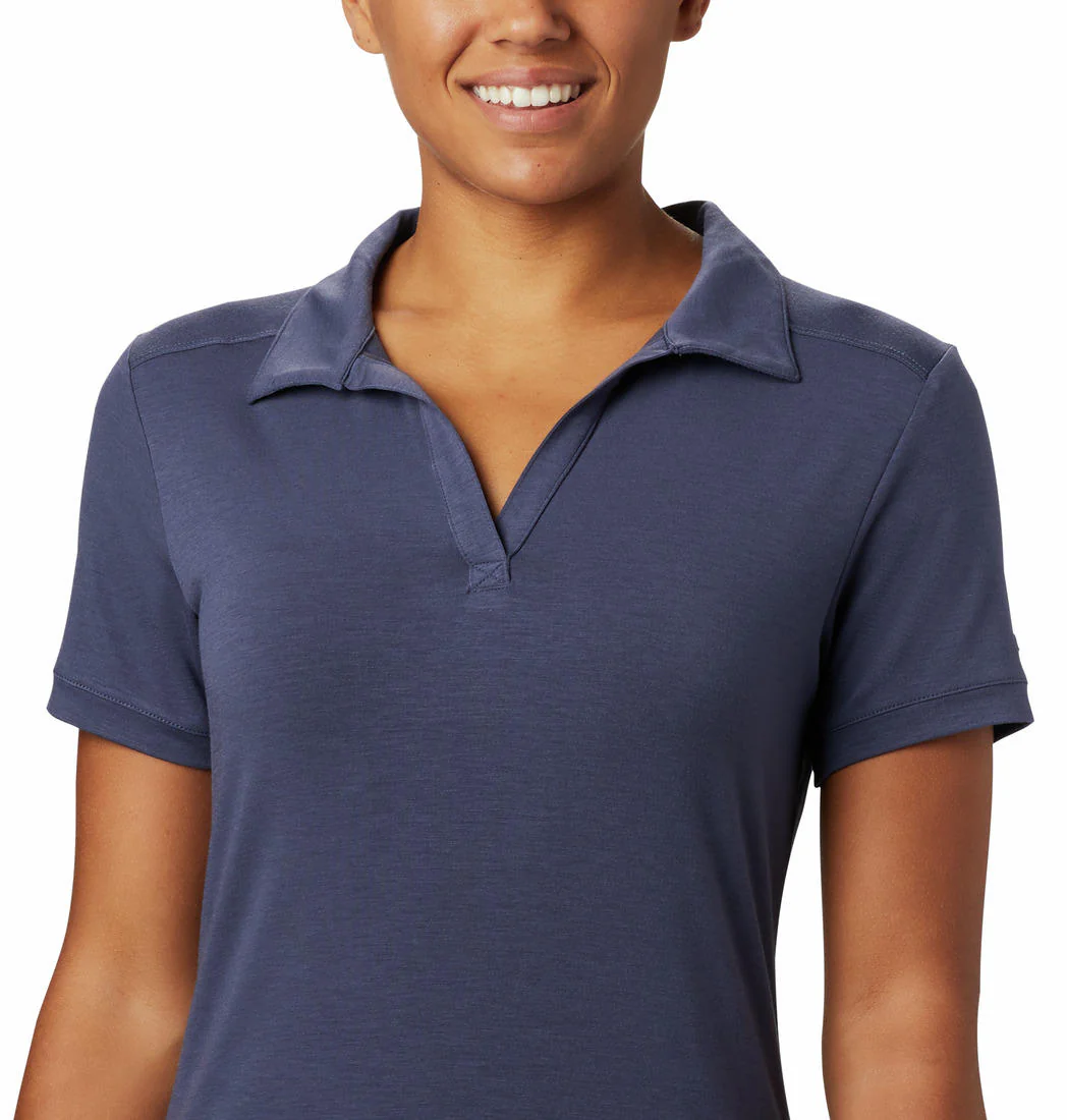 Columbia Women Blue Essential Elements Polo (Sun Protection) - Image 2