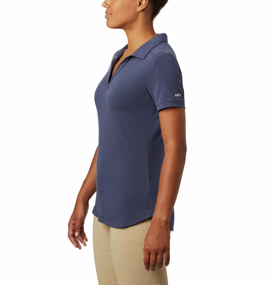 Columbia Women Blue Essential Elements Polo (Sun Protection) - Image 4