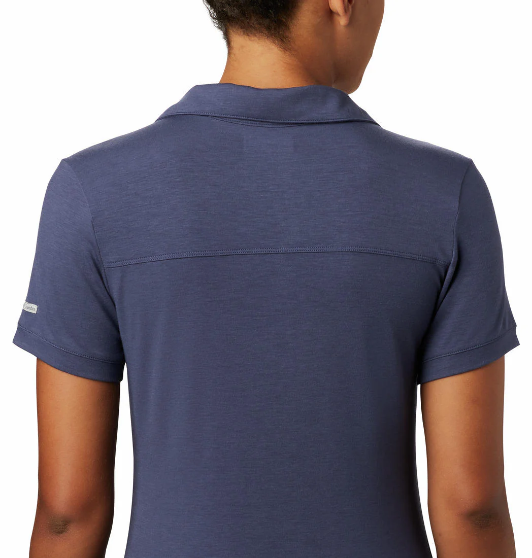 Columbia Women Blue Essential Elements Polo (Sun Protection) - Image 5
