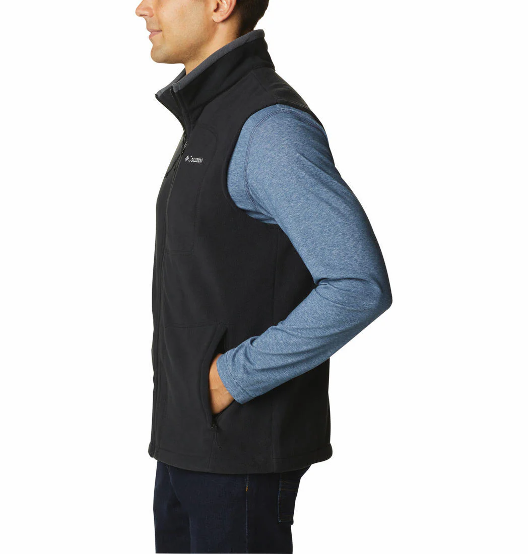 Columbia Men Black Fast Trek Fleece Vest - Image 5