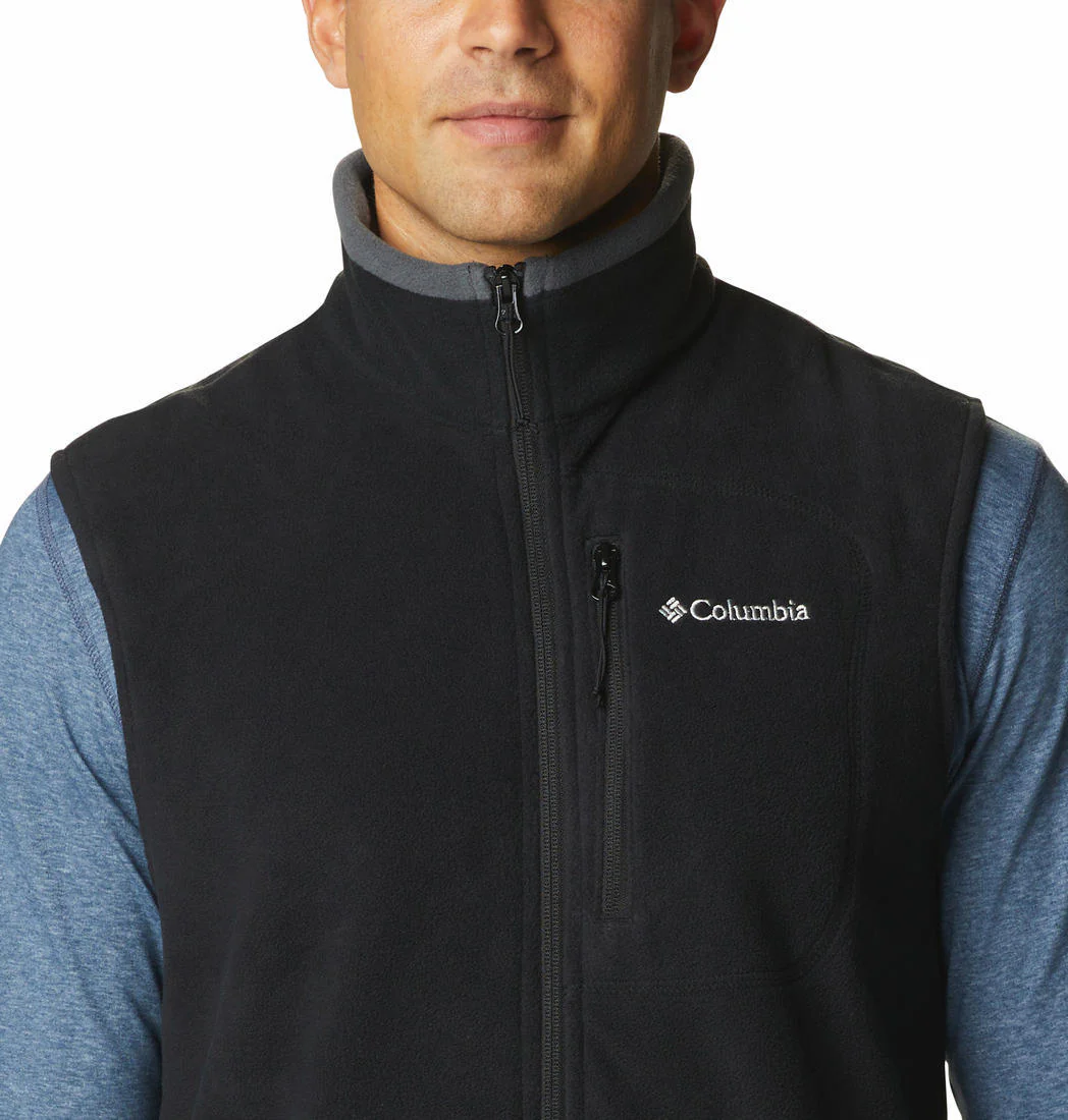 Columbia Men Black Fast Trek Fleece Vest - Image 6