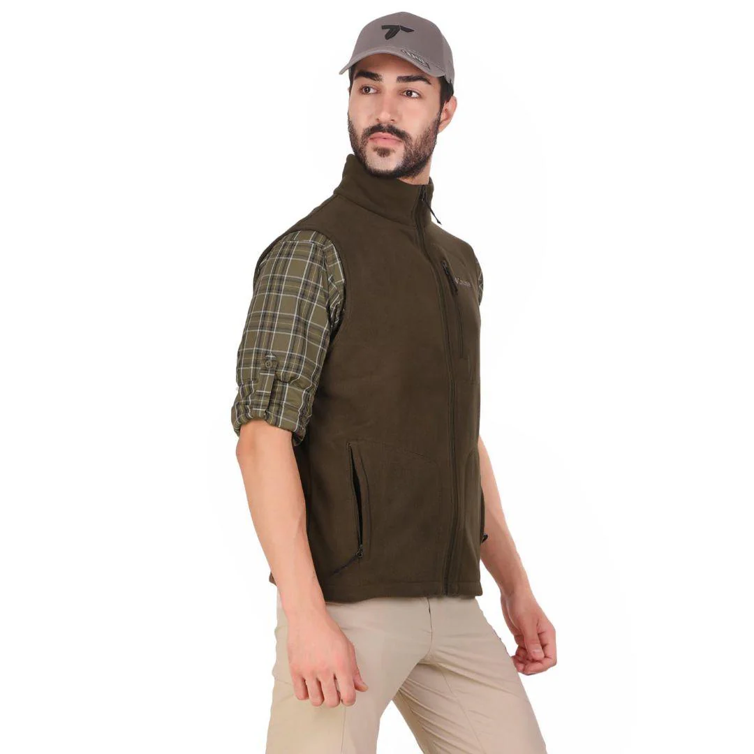Columbia Men Olive Fast Trek Fleece Vest - Image 5