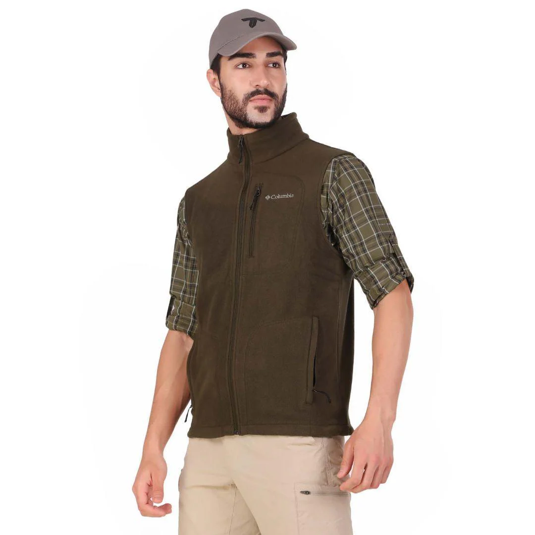 Columbia Men Olive Fast Trek Fleece Vest - Image 6