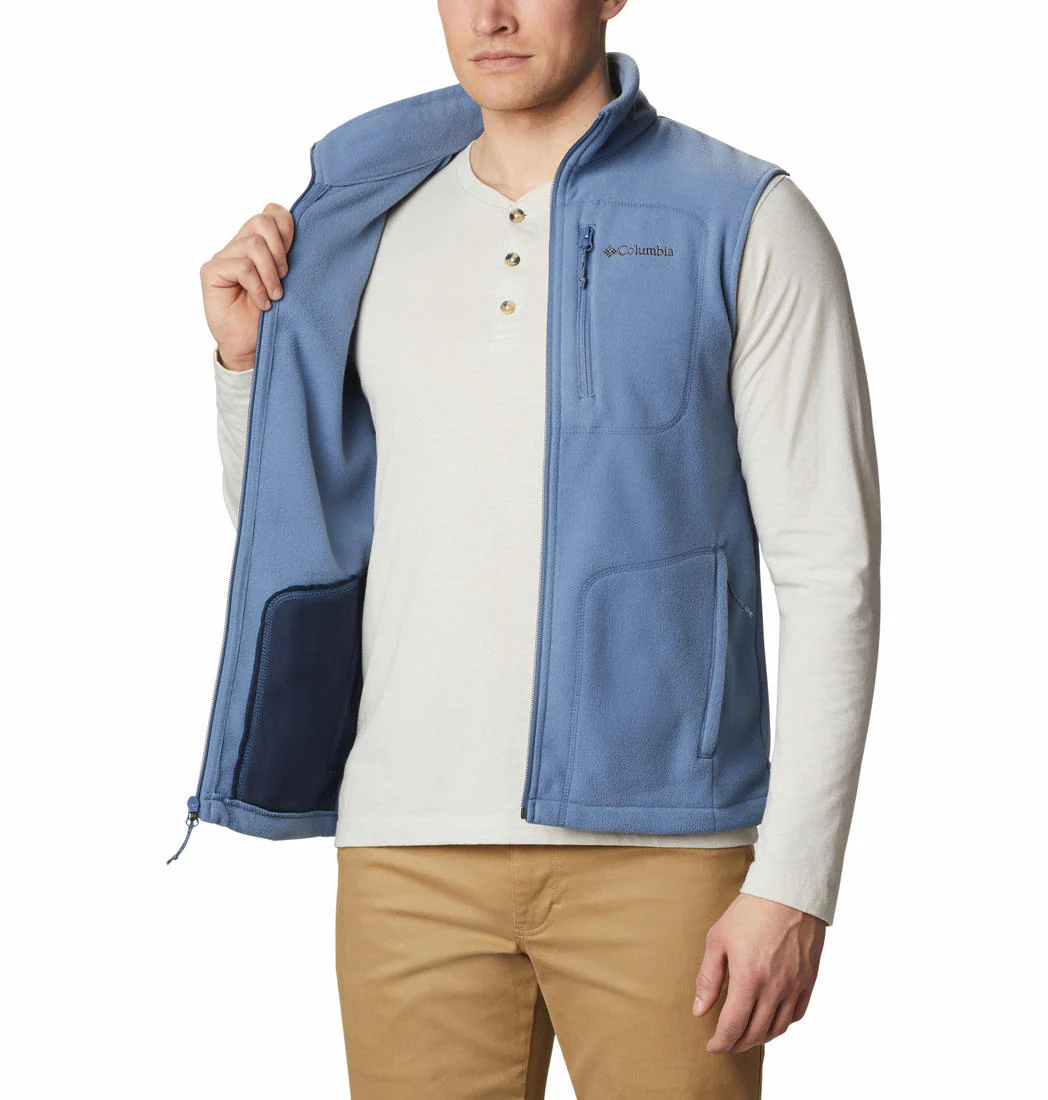 Columbia Men Blue Fast Trek Fleece Vest - Image 5