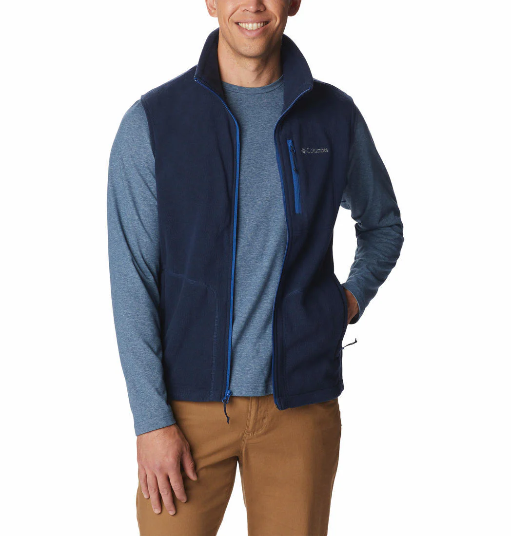 Columbia Men Blue Fast Trek Fleece Vest - Image 4