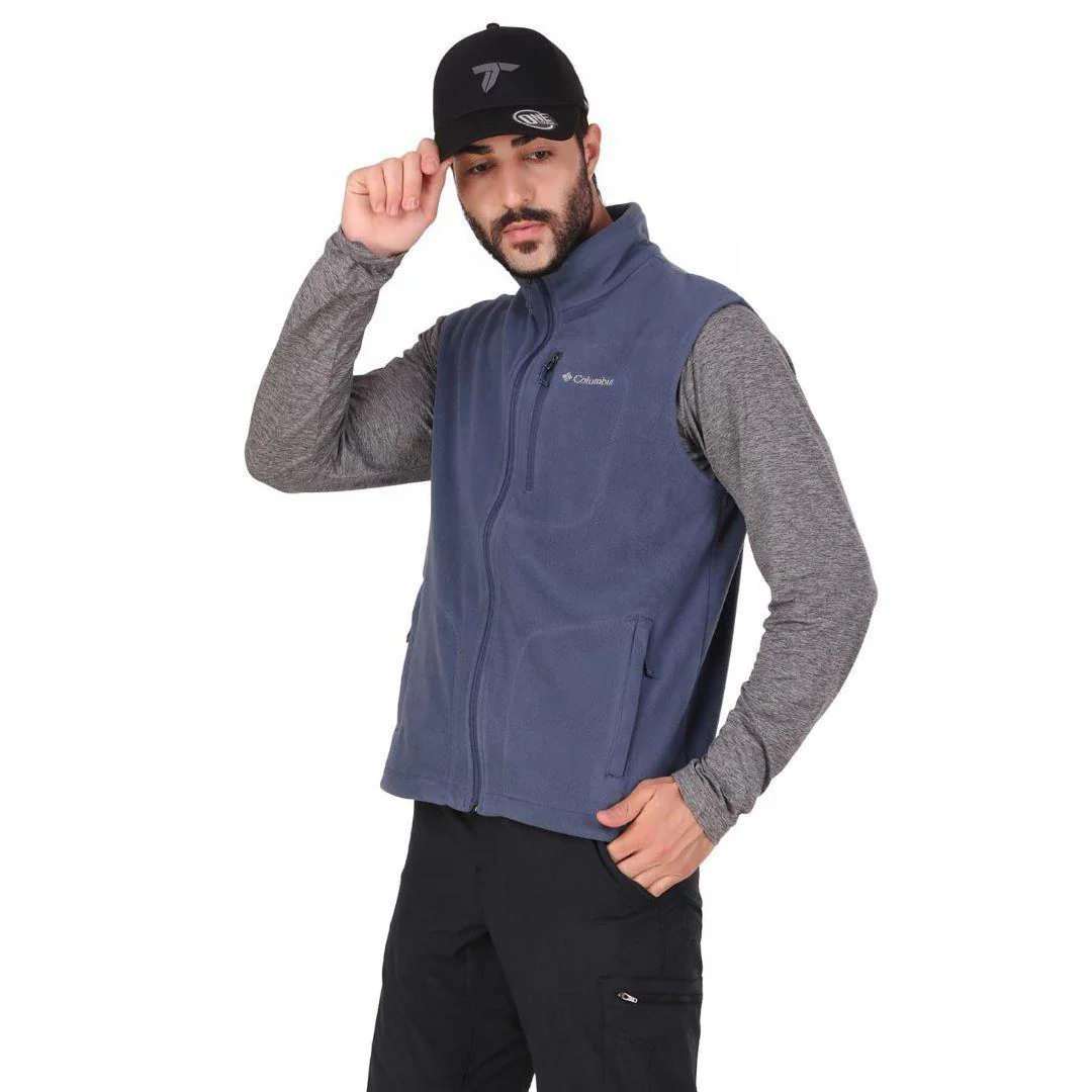 Columbia Men Blue Fast Trek Fleece Vest - Image 6