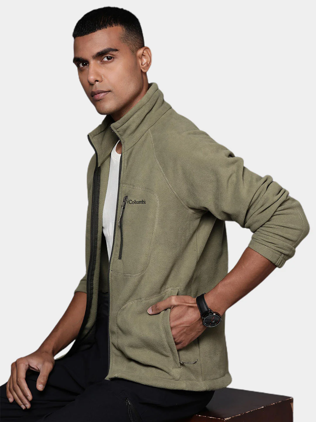Columbia Men Green Fast Trek II Full Zip Fleece - Image 7