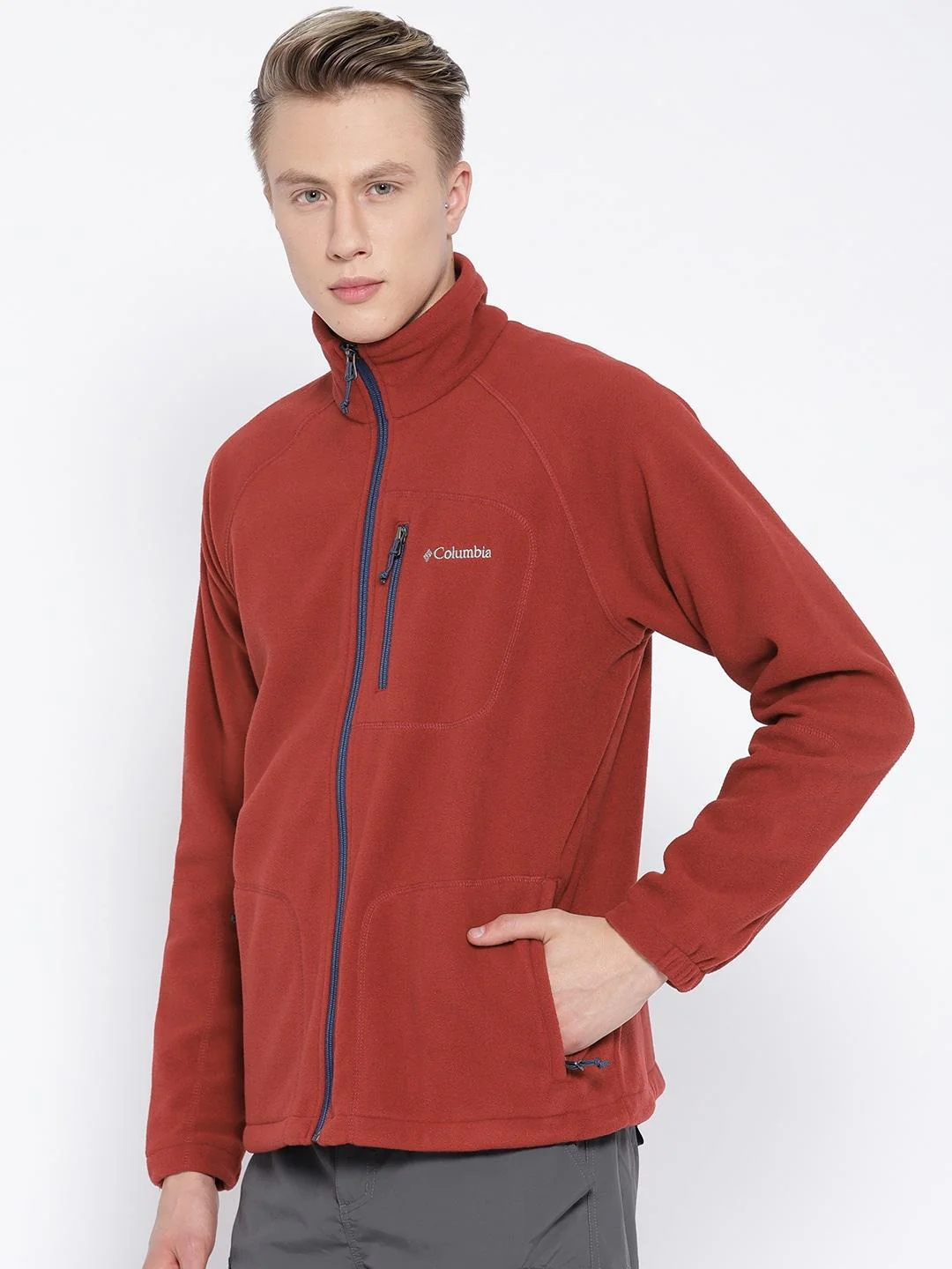 Columbia Men Purple Fast Trek II Full Zip Fleece - Image 3