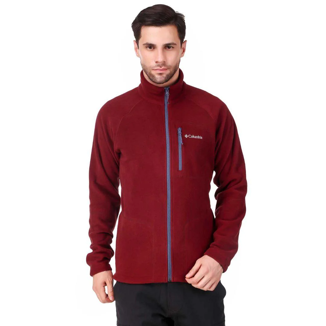 Columbia Men Red Fast Trek II Full Zip Fleece