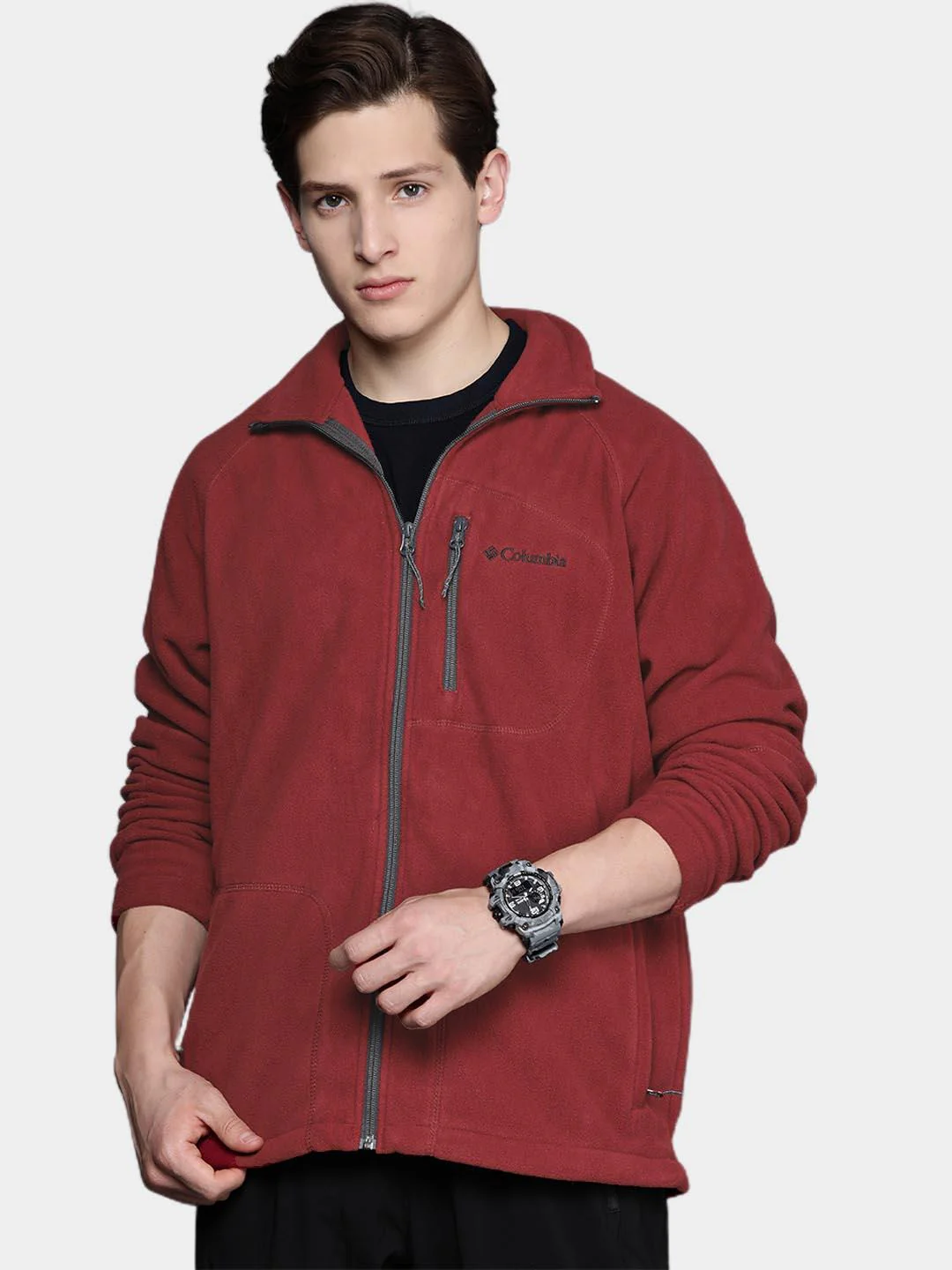 Columbia Men Pink Fast Trek II Full Zip Fleece - Image 10