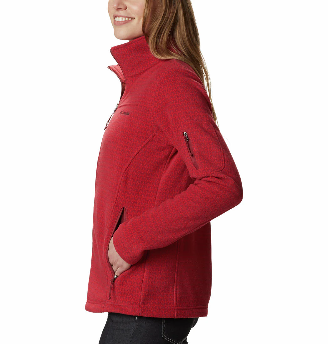 Columbia Women Red Fast Trek Printed Jkt - Image 4