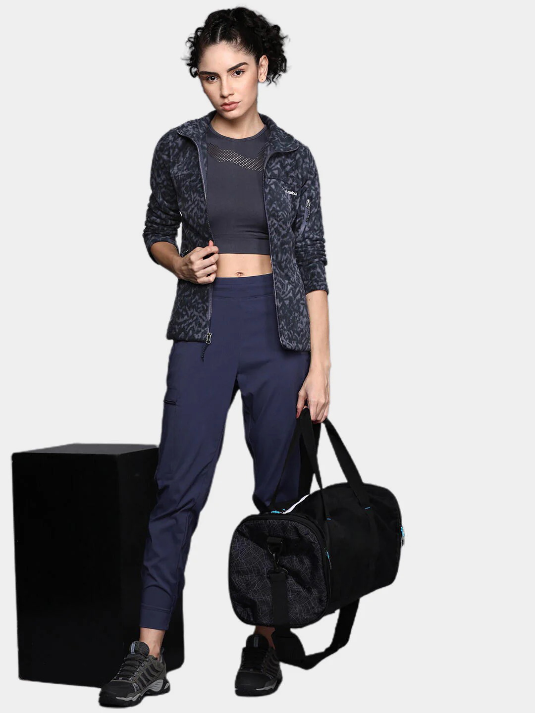 Columbia Women Navy Blue Fast Trek Printed Jkt - Image 11
