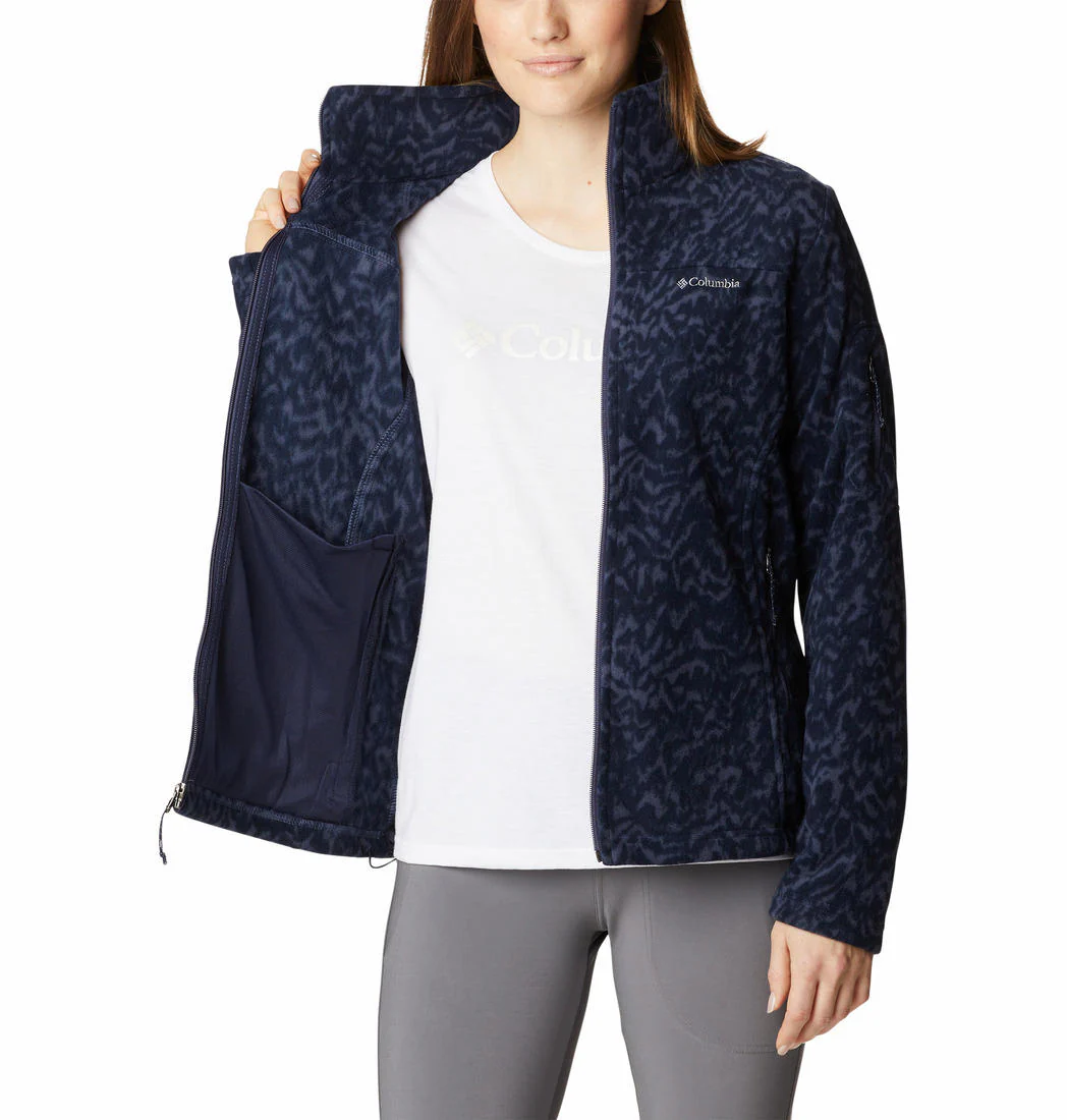 Columbia Women Navy Blue Fast Trek Printed Jkt - Image 4