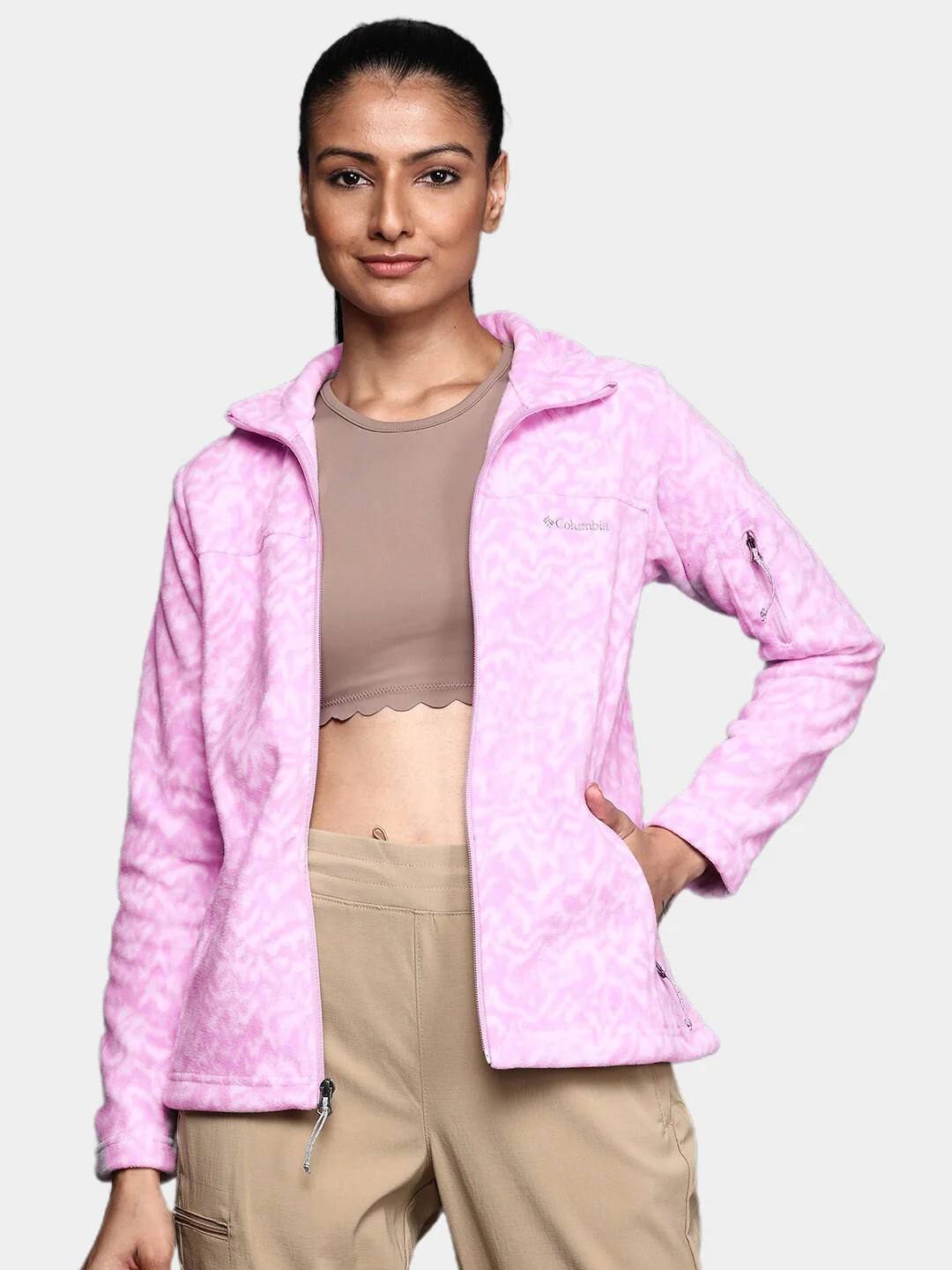 Columbia Women Purple Fast Trek Printed Jkt - Image 8