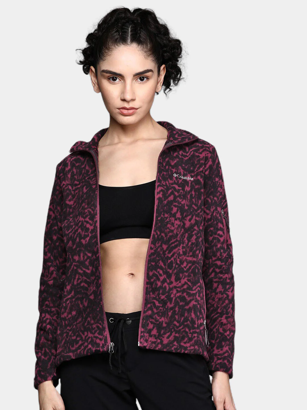 Columbia Women Purple Fast Trek Printed Jkt - Image 7
