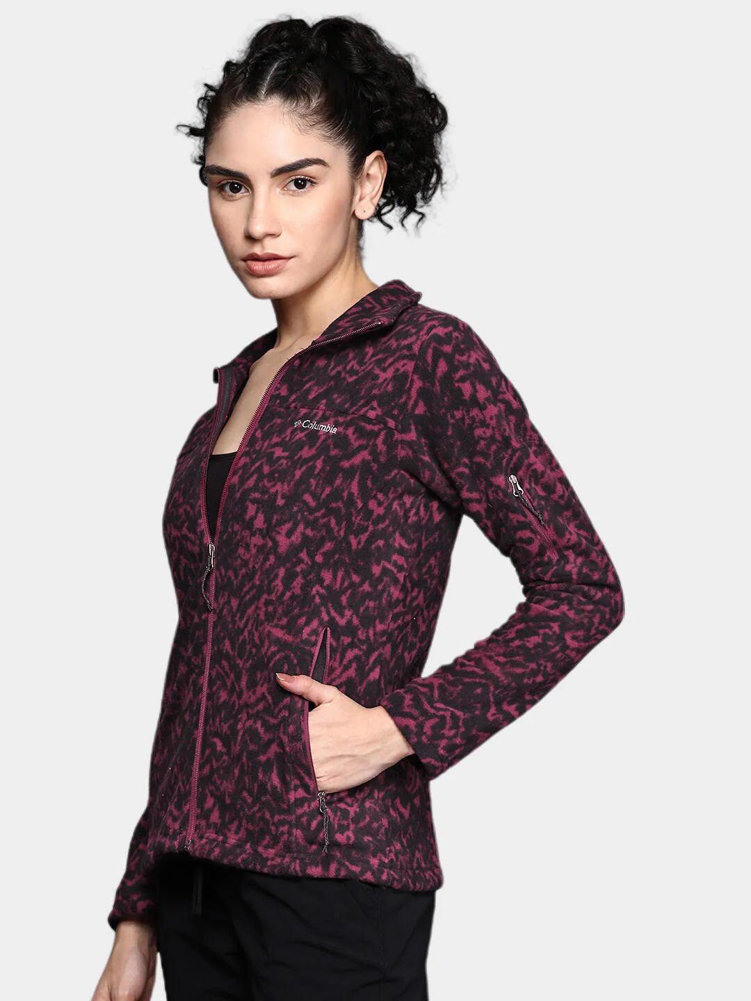 Columbia Women Purple Fast Trek Printed Jkt - Image 8