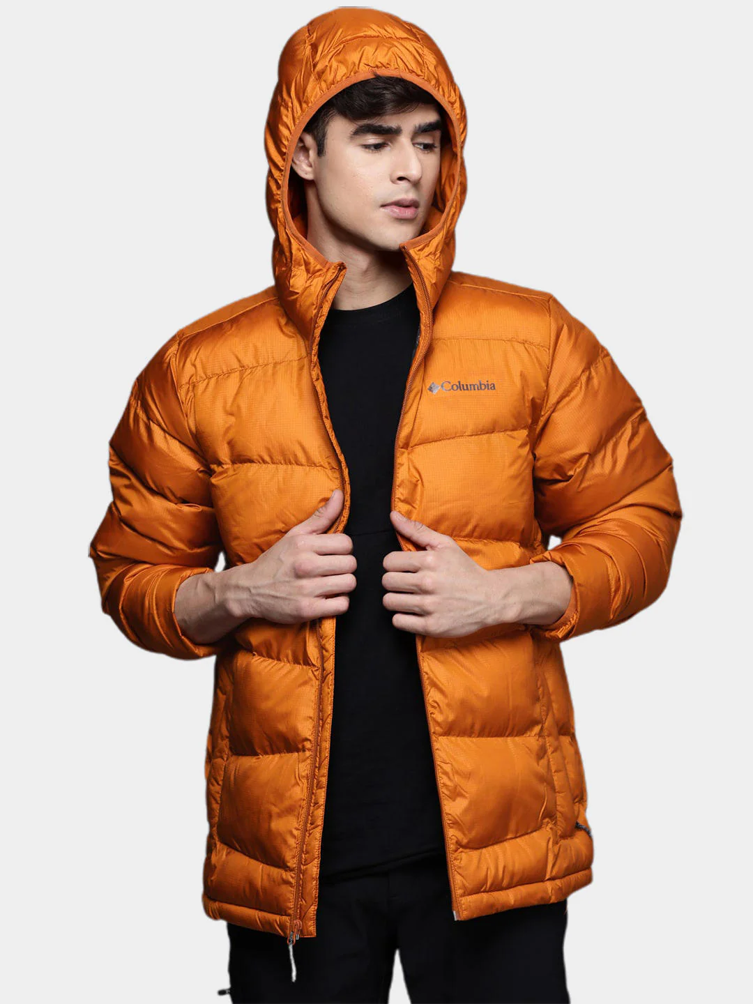 Columbia Men Orange Fivemile Butte Hooded Jacket - Image 11