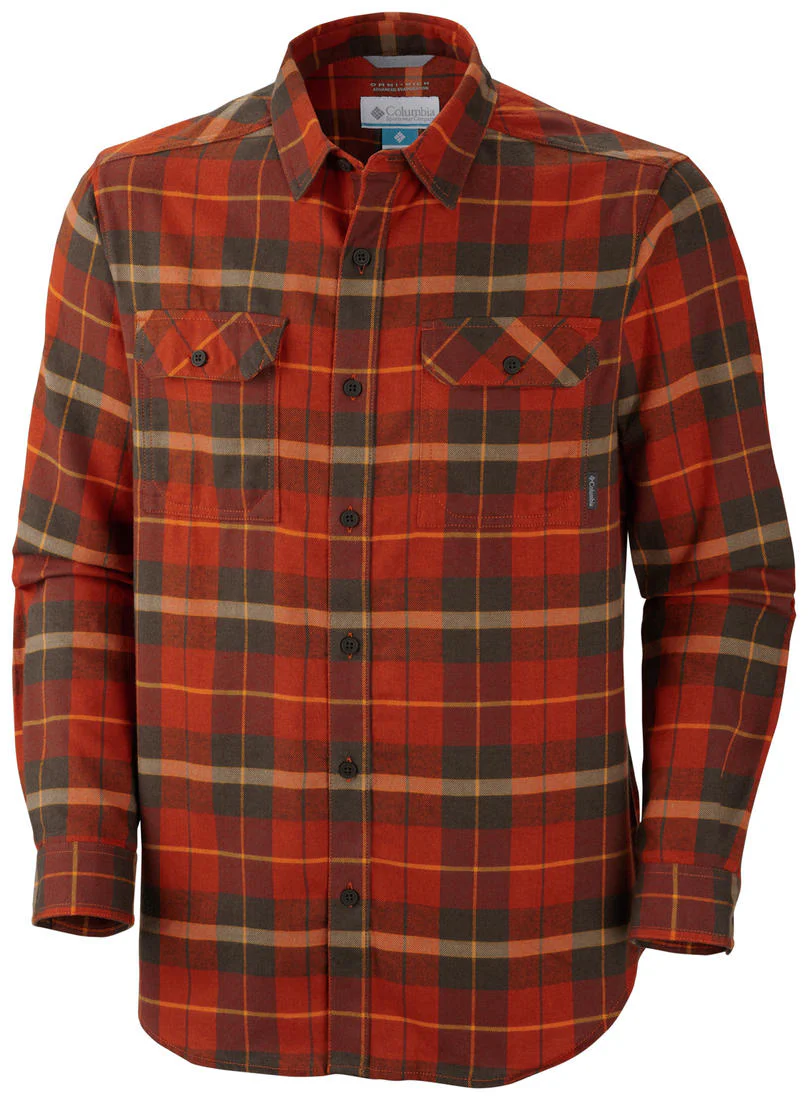 Columbia Men Orange Flare Gun Flannel III Long Sleeve Shirt