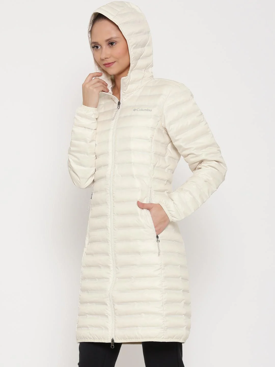 Columbia Women White Flash Forward Long Down Jacket - Image 2