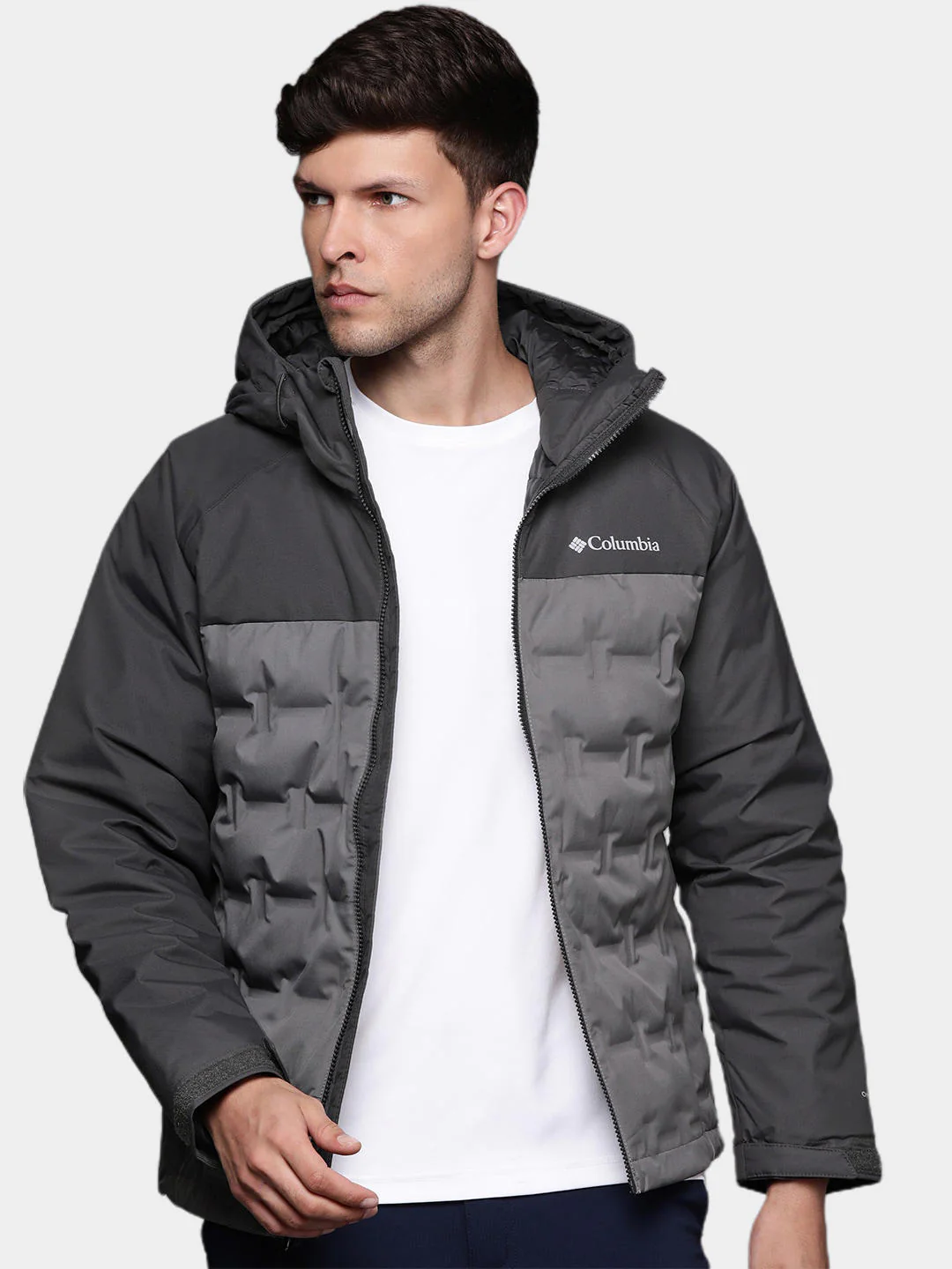 Columbia Men Grey Grand Trek II Down Hooded Jacket - Image 12