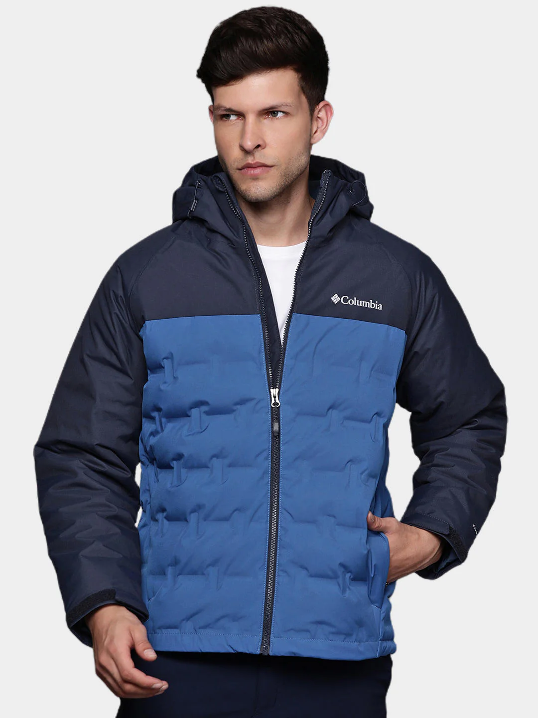 Columbia Men Blue Grand Trek II Down Hooded Jacket - Image 12