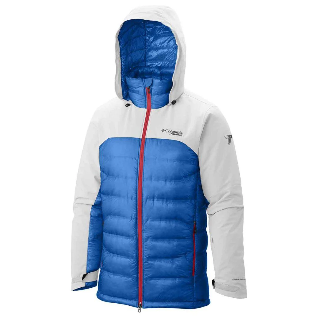 Columbia Men White Heatzone 1000 TurboDown Hooded Jacket - Image 2