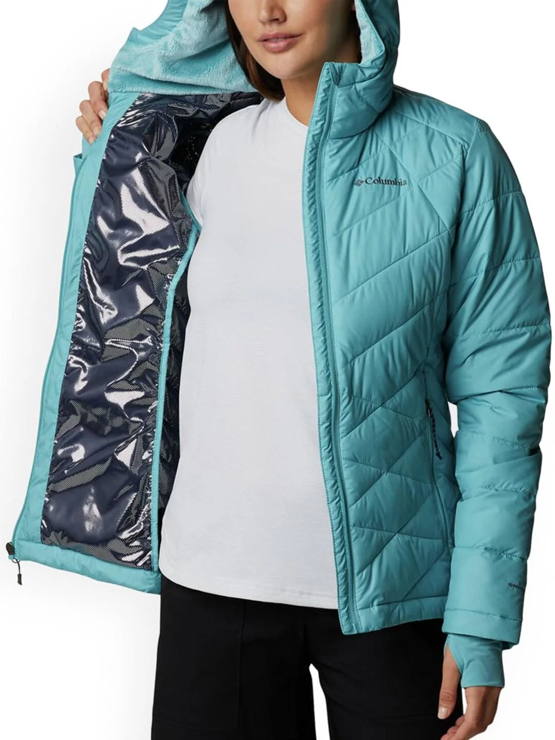 Columbia Women Blue Heavenly Hooded Jacket - Image 4