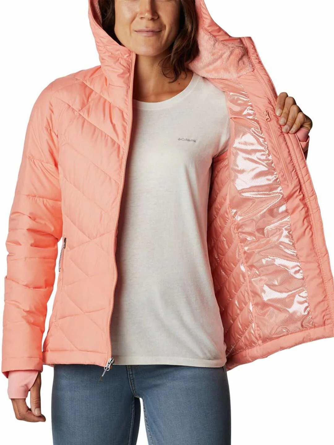 Columbia Women Peach Heavenly Hooded Jacket - Image 6