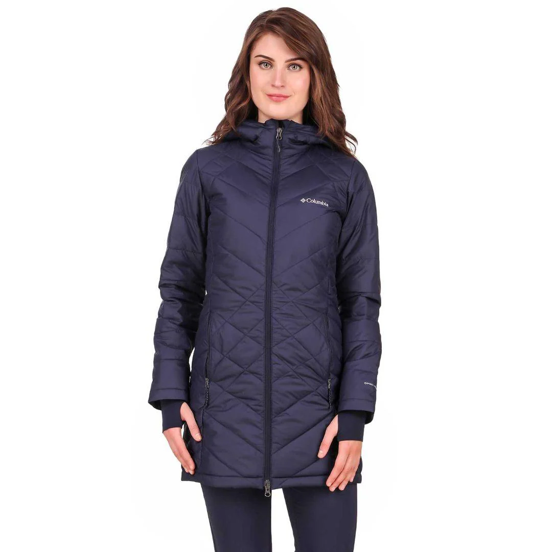 Columbia Women Navy Blue Heavenly Long Hooded Jacket - Image 4