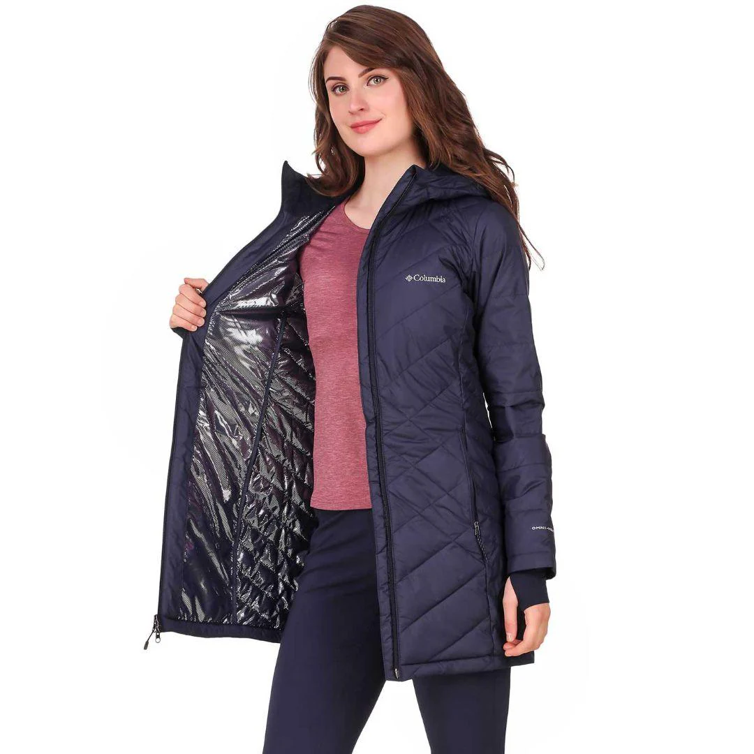 Columbia Women Navy Blue Heavenly Long Hooded Jacket - Image 5