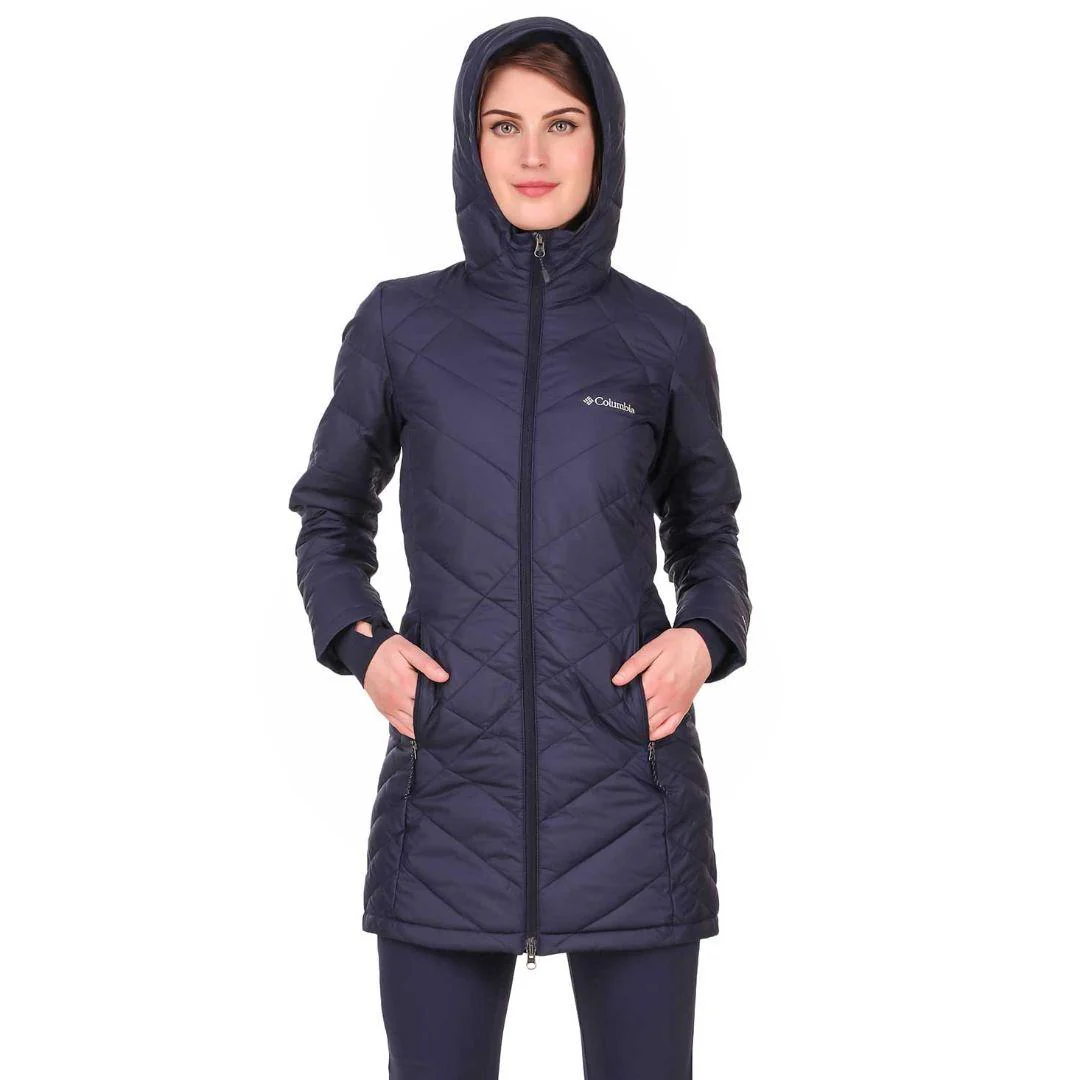 Columbia Women Navy Blue Heavenly Long Hooded Jacket - Image 8