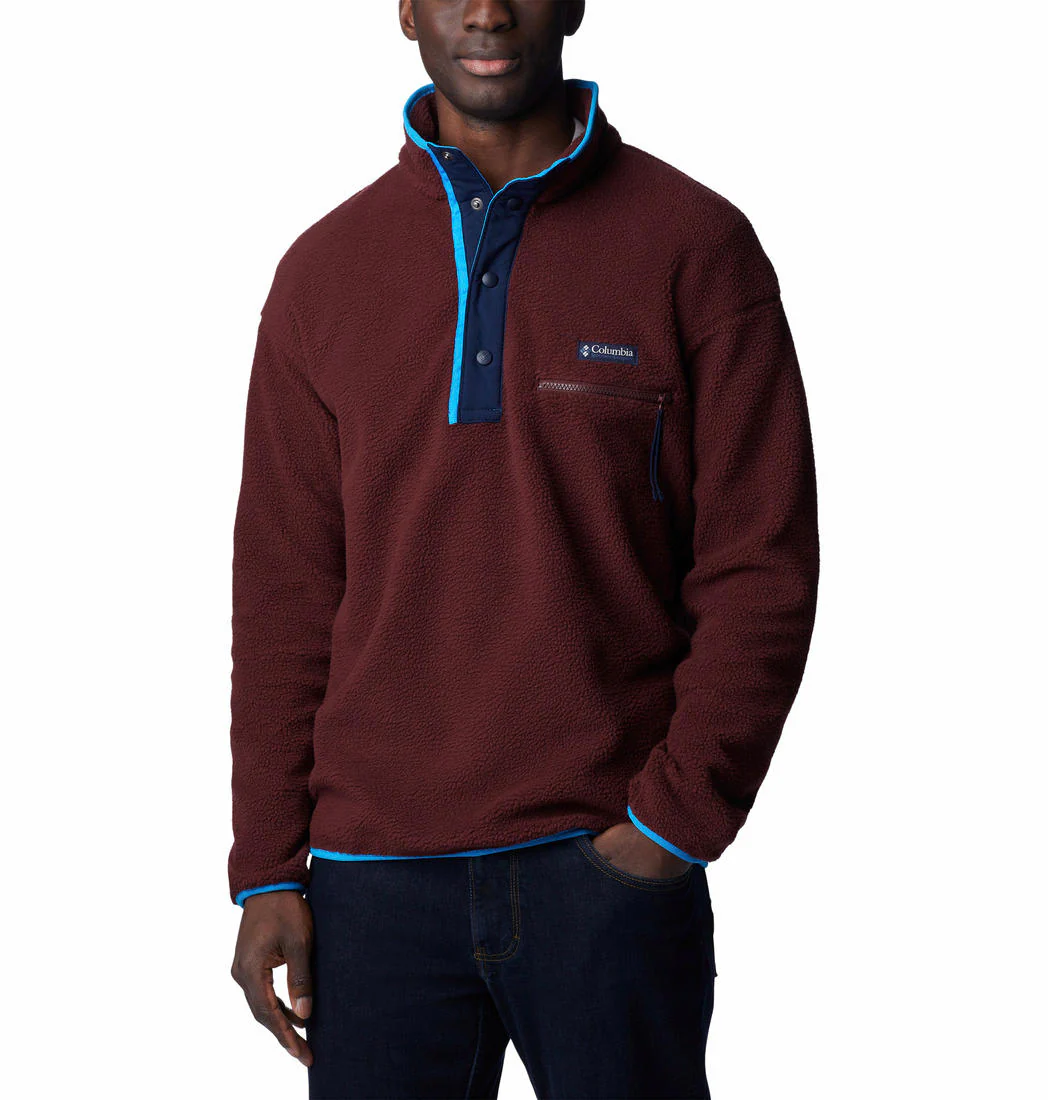 Columbia Men Maroon Helvetia Half Snap Fleece - Image 4