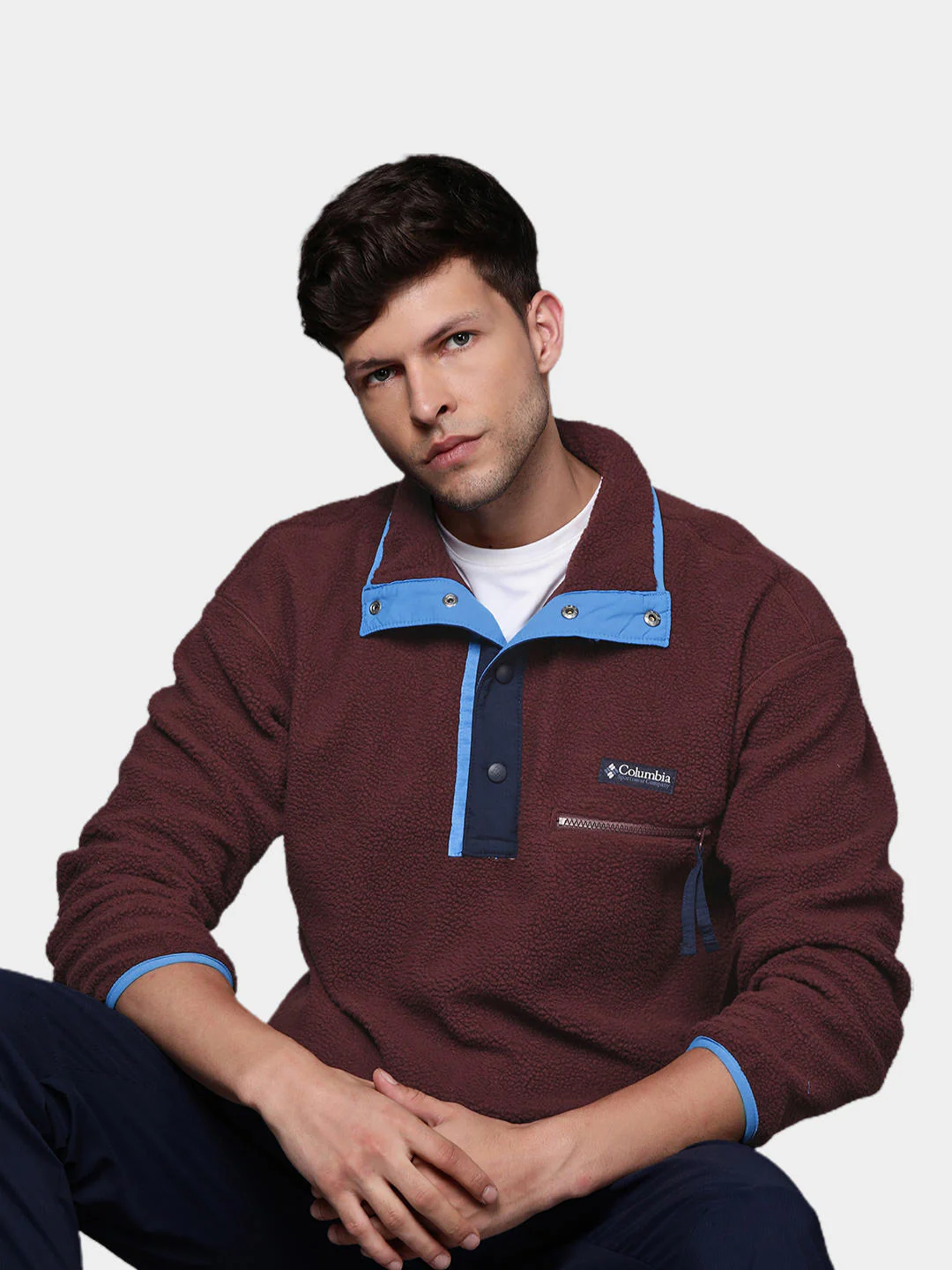 Columbia Men Maroon Helvetia Half Snap Fleece - Image 7