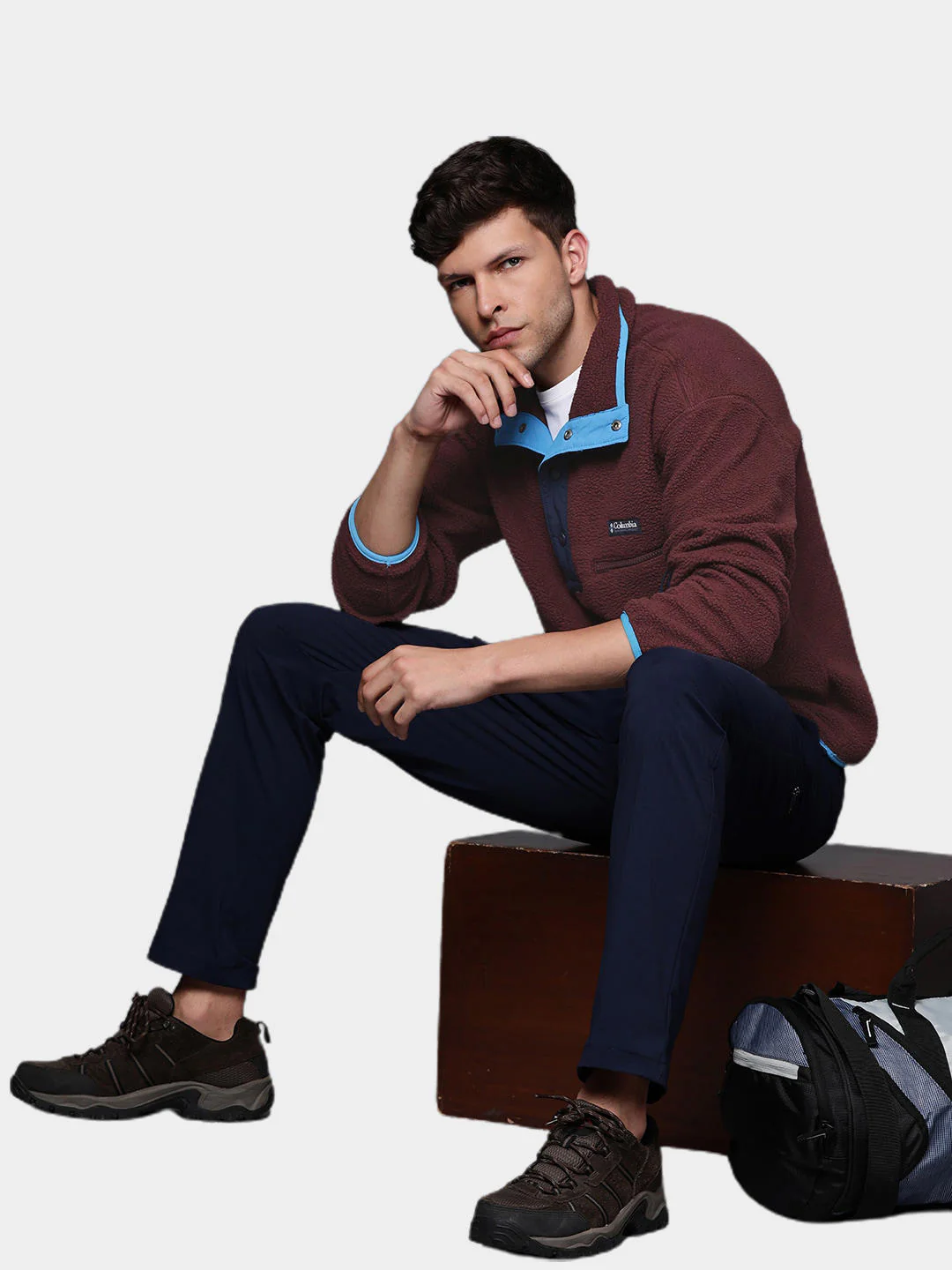 Columbia Men Maroon Helvetia Half Snap Fleece - Image 9