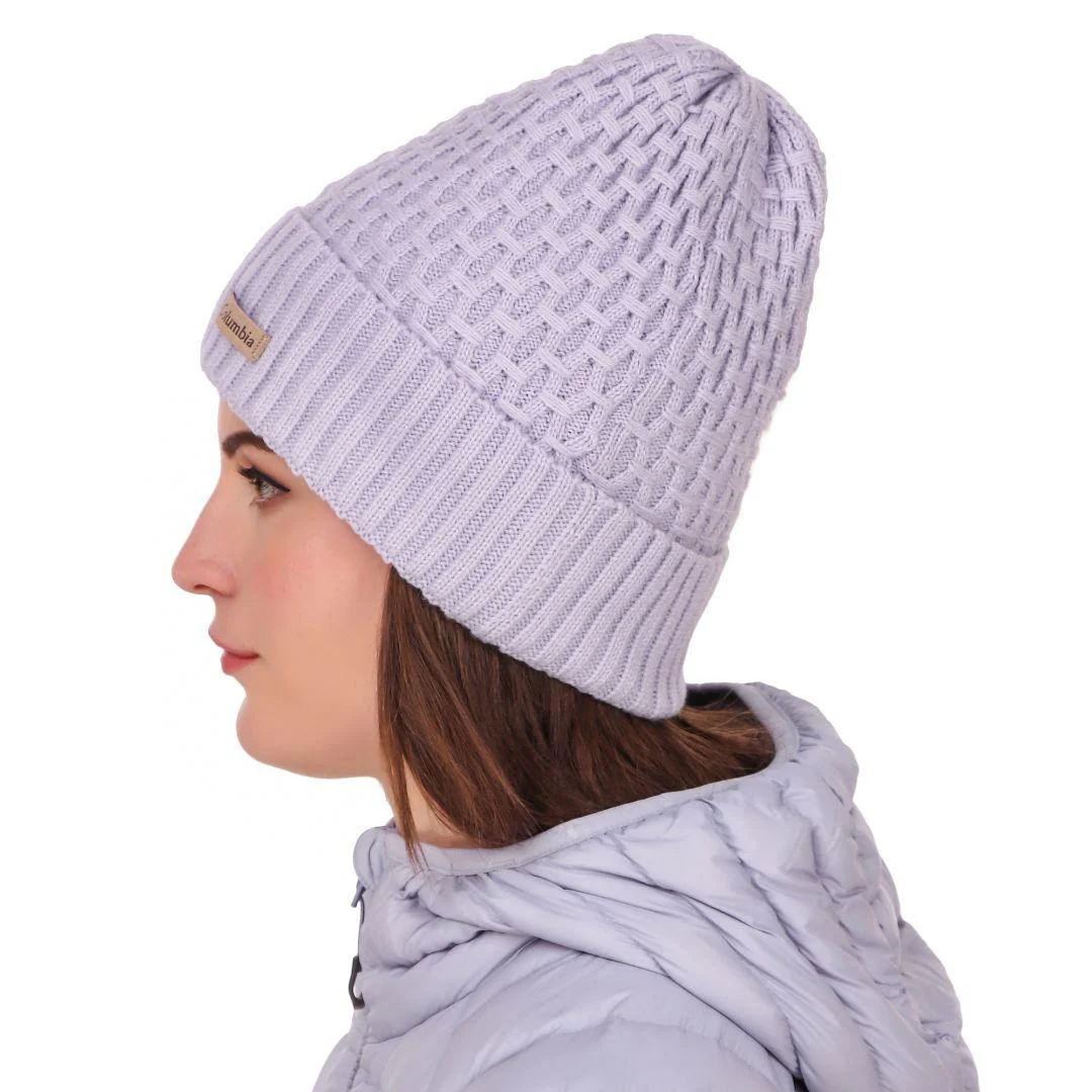 Columbia Unisex Purple Hideaway Haven Cabled Beanie - Image 4